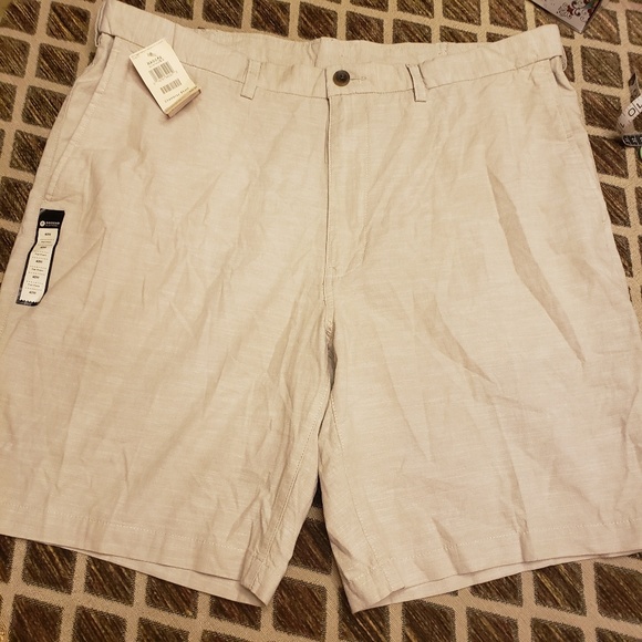 HAGGAR 100% COTTON CHAMBRAY KHAKI SHORTS 40 - Picture 1 of 5